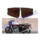 ROYAL ENFIELD INTERCEPTOR & GT 650 GENUINE LEATHER BROWN PANNIER BAGS PAIR D3