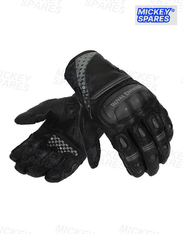 Royal Enfield Vamos V2 motorcycle gloves in black