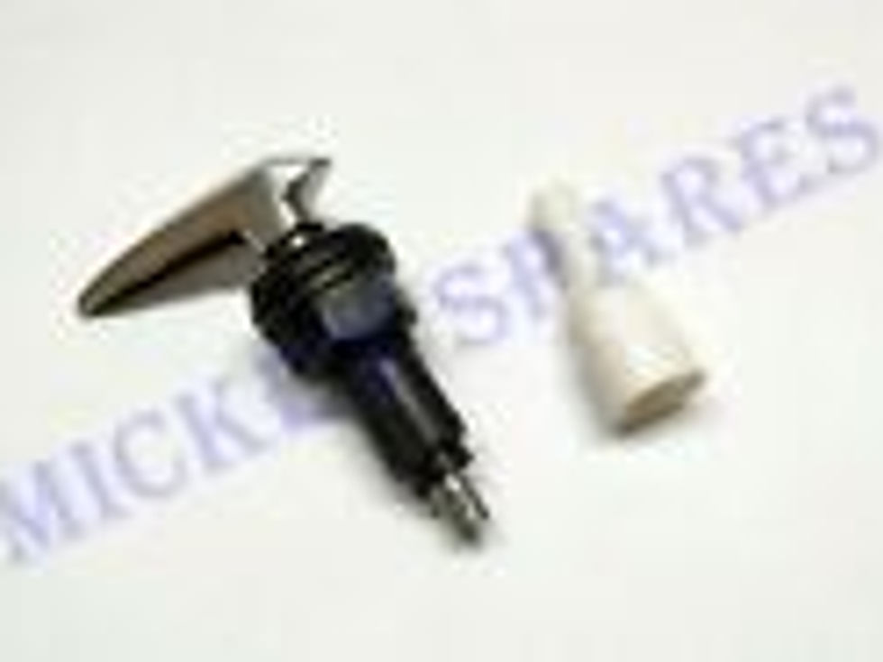 Chrome choke lever assembly with white plastic cap for Lambretta GP and LI Series 3 scooters
