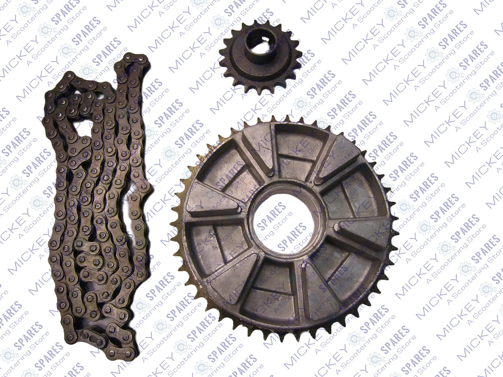 Thumbnail: JAWA CZ PERAK FINAL DRIVE SET-SPROCKETS & CHAIN 19 & 46 TH