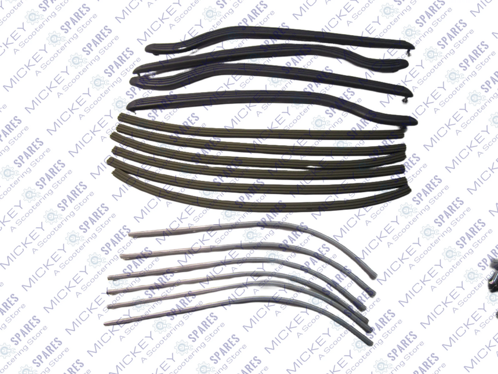 Grey complete floor runner strips kit for Lambretta LI Series 1 and 2 scooters