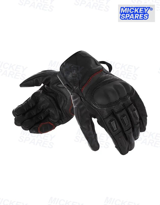 Royal Enfield Arizona leather motorcycle gloves in black