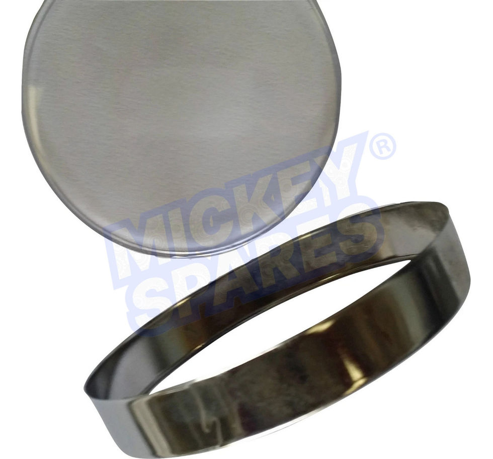 Vespa PX 100mm speedometer glass with chrome metal rim