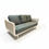 Thumbnail: Modern White Teak Wood Outdoor Sofa with Cane Detailing
