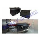 ROYAL ENFIELD INTERCEPTOR & GT 650 GENUINE LEATHER BLACK PANNIER BAGS PAIR D4