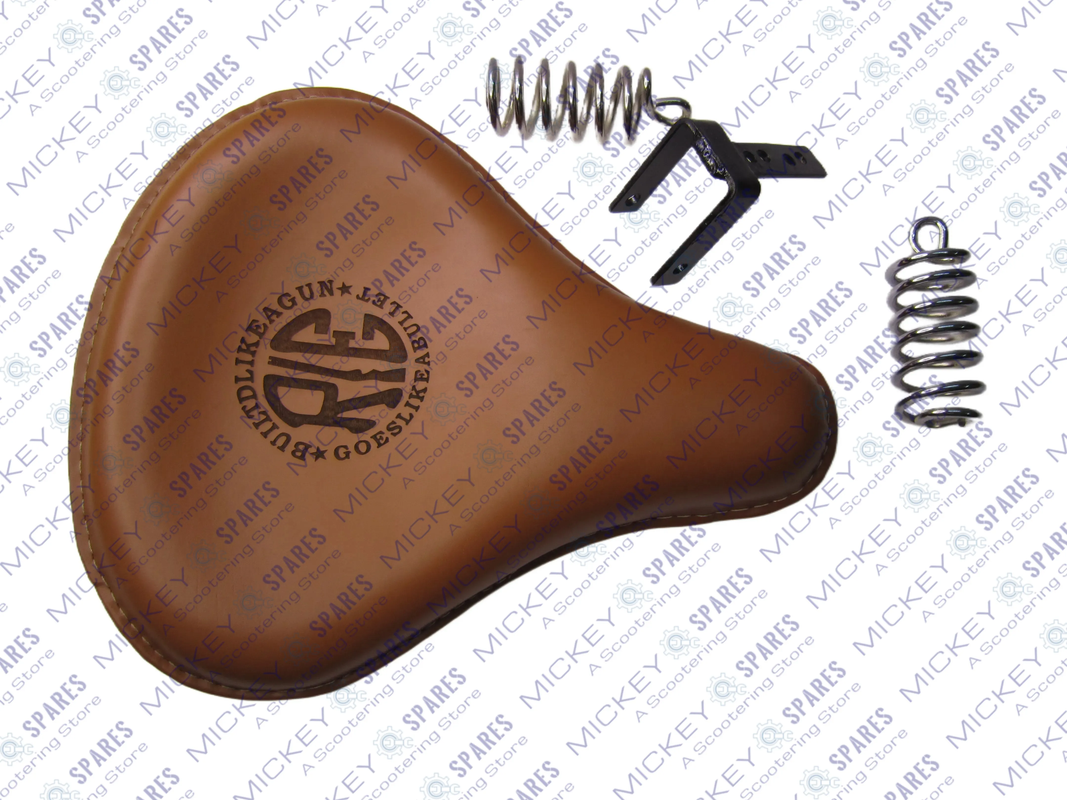 Front Solo Leather Seat Brown Tan For Royal Enfield Classic 500cc 350cc
