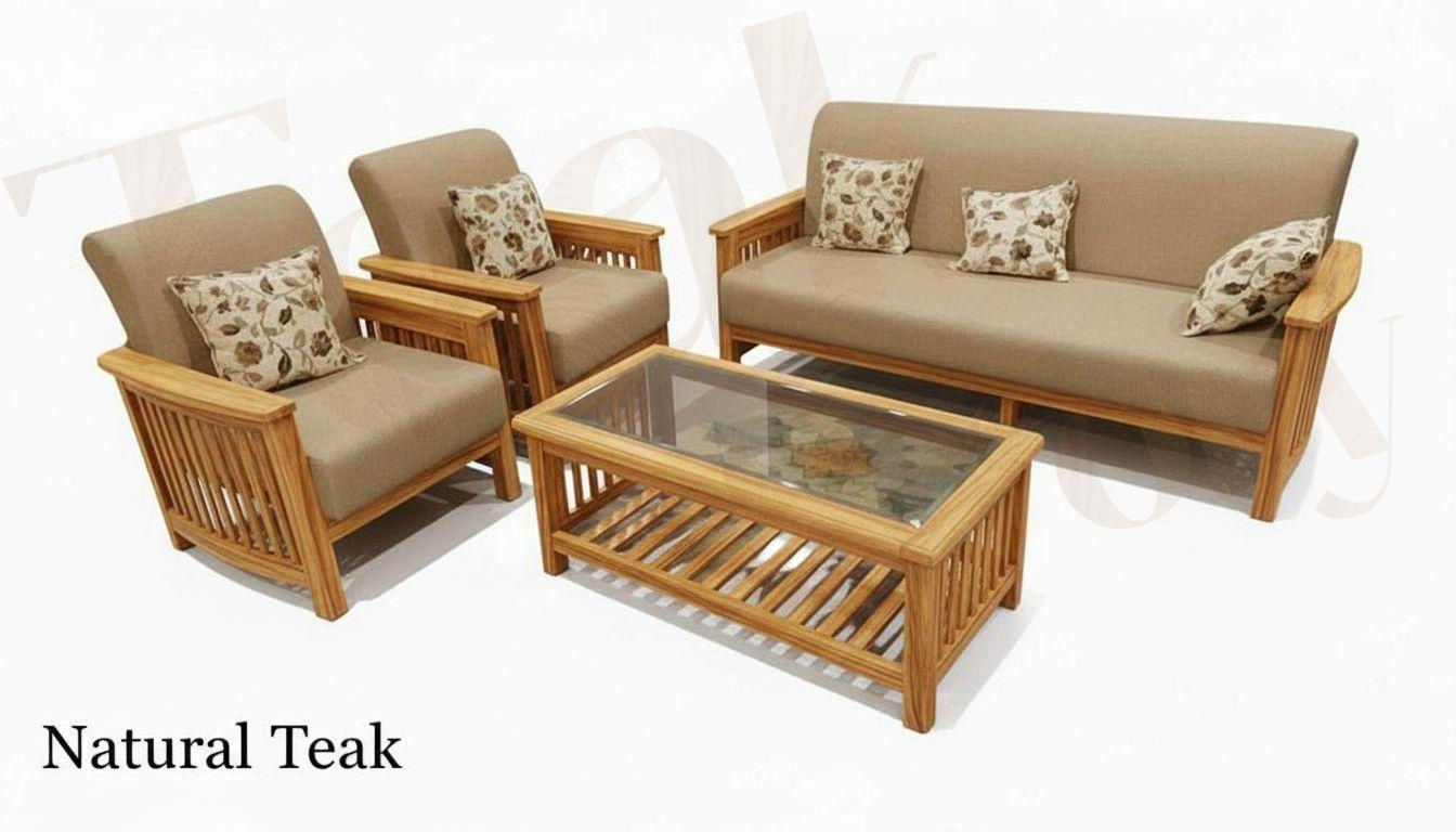 Royal Teak Wood Five Seater Sofa