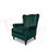 Thumbnail: Majestic Teak Wood Tufted Wingback Accent Chair