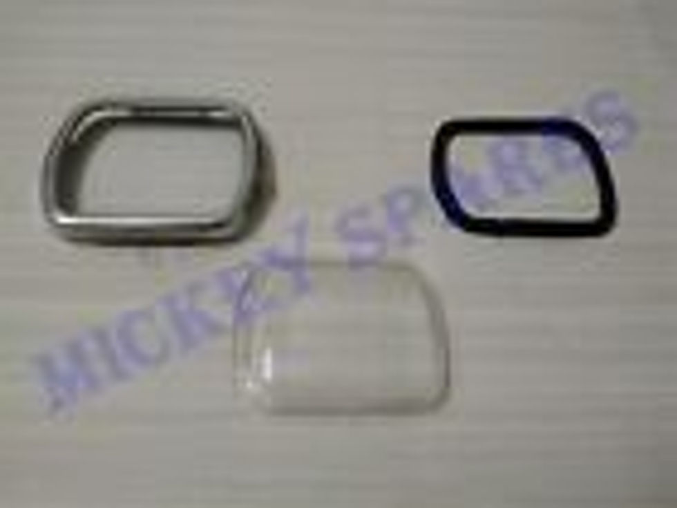 Lambretta LD speedo rim and lens repair kit stainless steel with rubber gasket