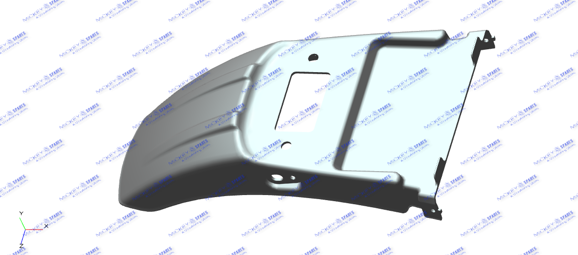 REAR MUDGUARD W/STR SLEET GREY/LIGHTGREY (810065)