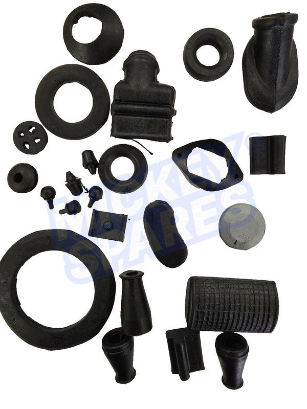 Vespa Smallframe black grommet and rubber kit V50 V90 ET3 SS50 SS90