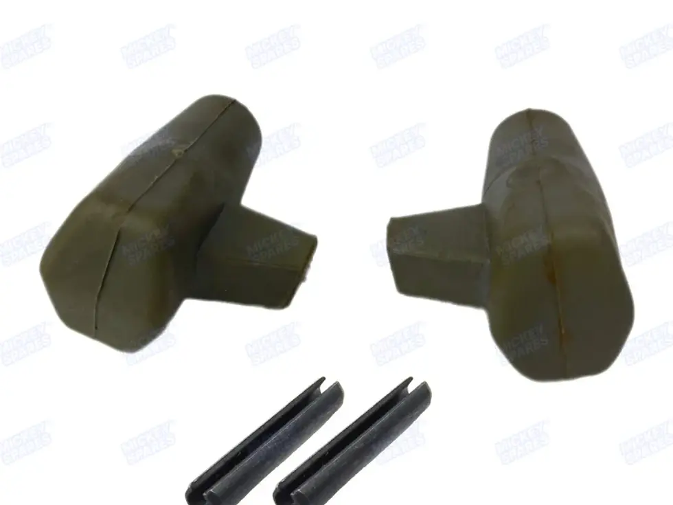 Lambretta grey rubber centre stand feet with roll pins Series 1 2 3 LI GP SX TV