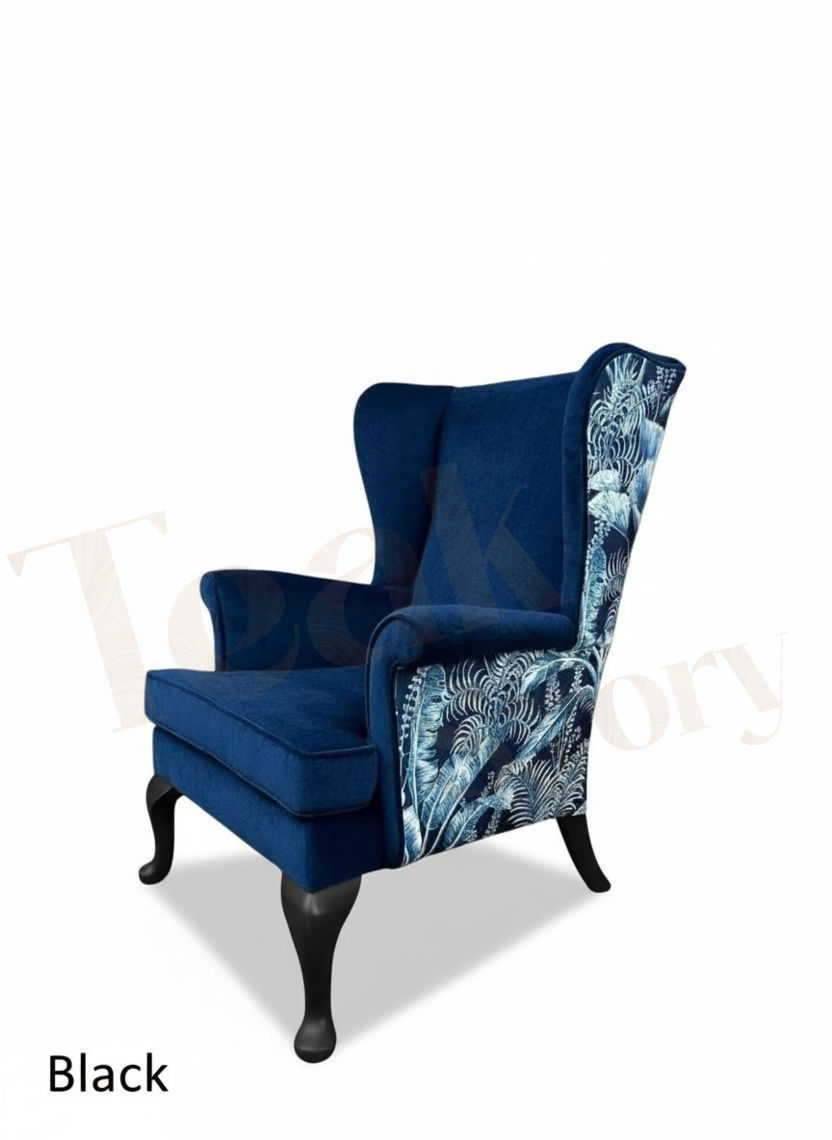Thumbnail: Luxury Teak Wood Wingback Armchair