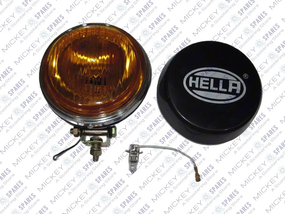 Hella round orange fog lamp with cover