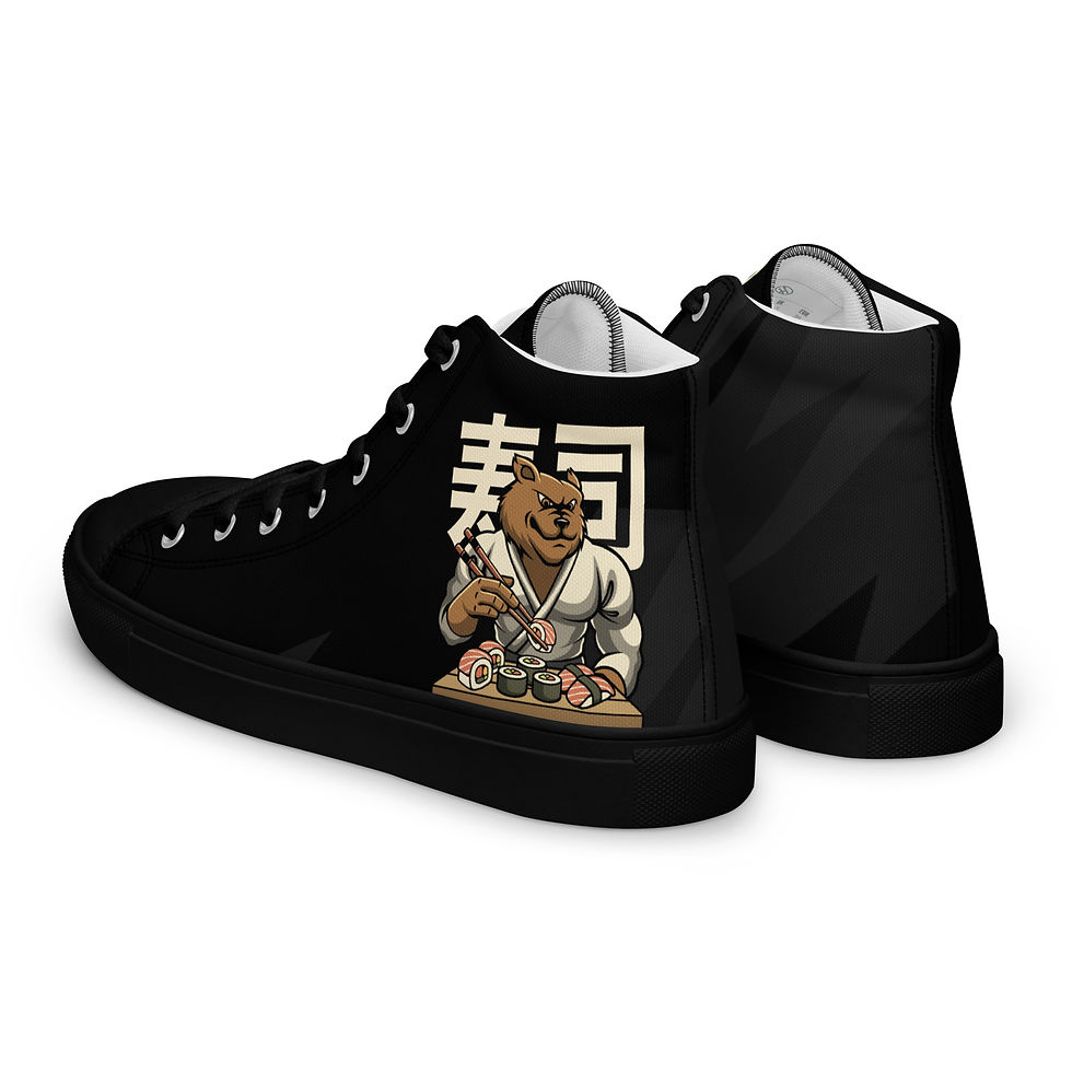 Thumbnail: Men’s high top canvas shoes - Ramen Bear