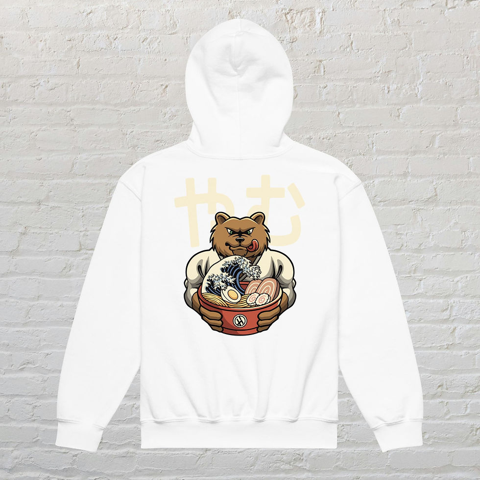 Thumbnail: Product: Youth heavy blend hoodie - HD Ramen Bear
