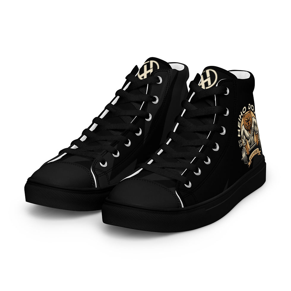 Thumbnail: Men’s high top canvas shoes - Deadlifting Bear