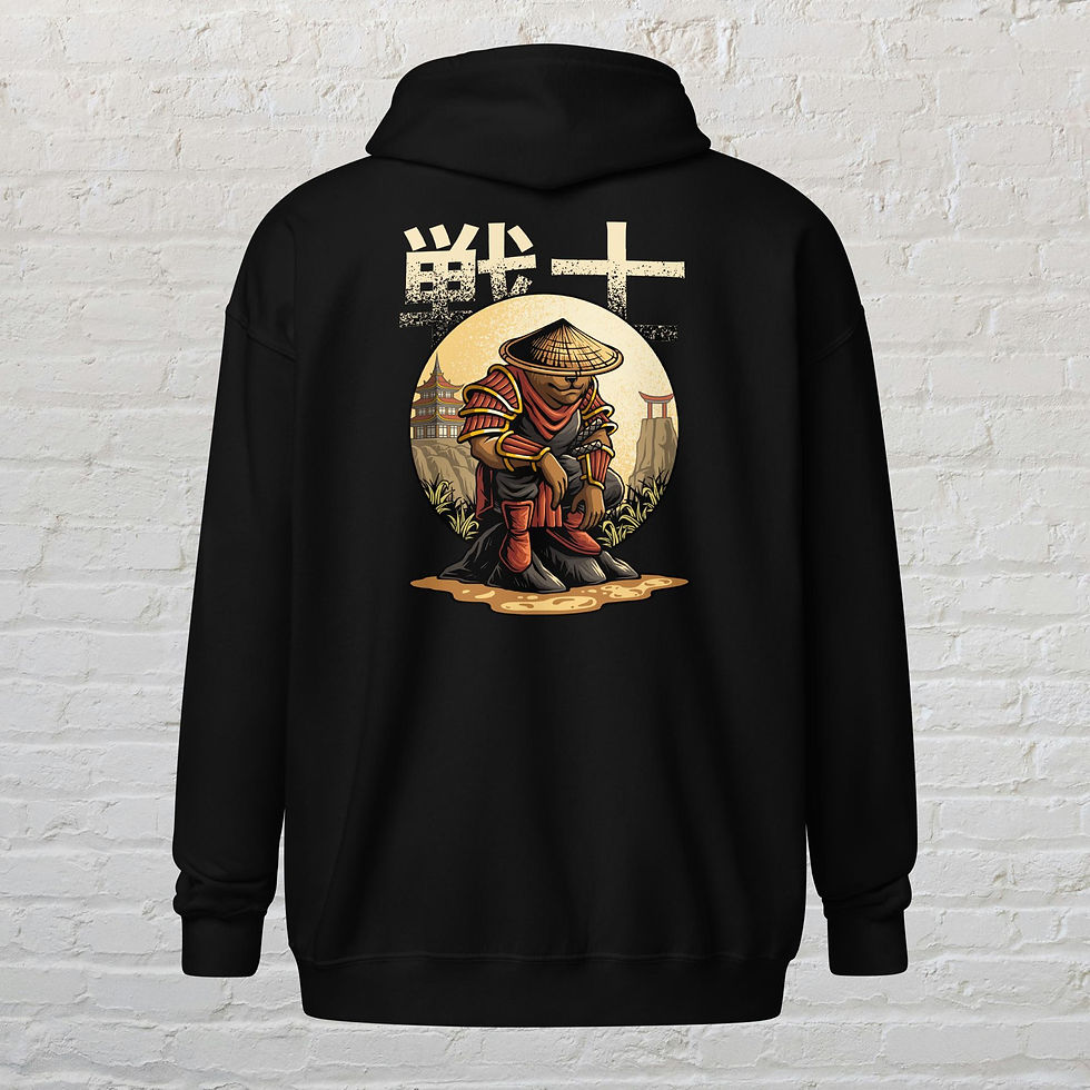 Thumbnail: Bear crouching on island - Unisex heavy blend zip hoodie