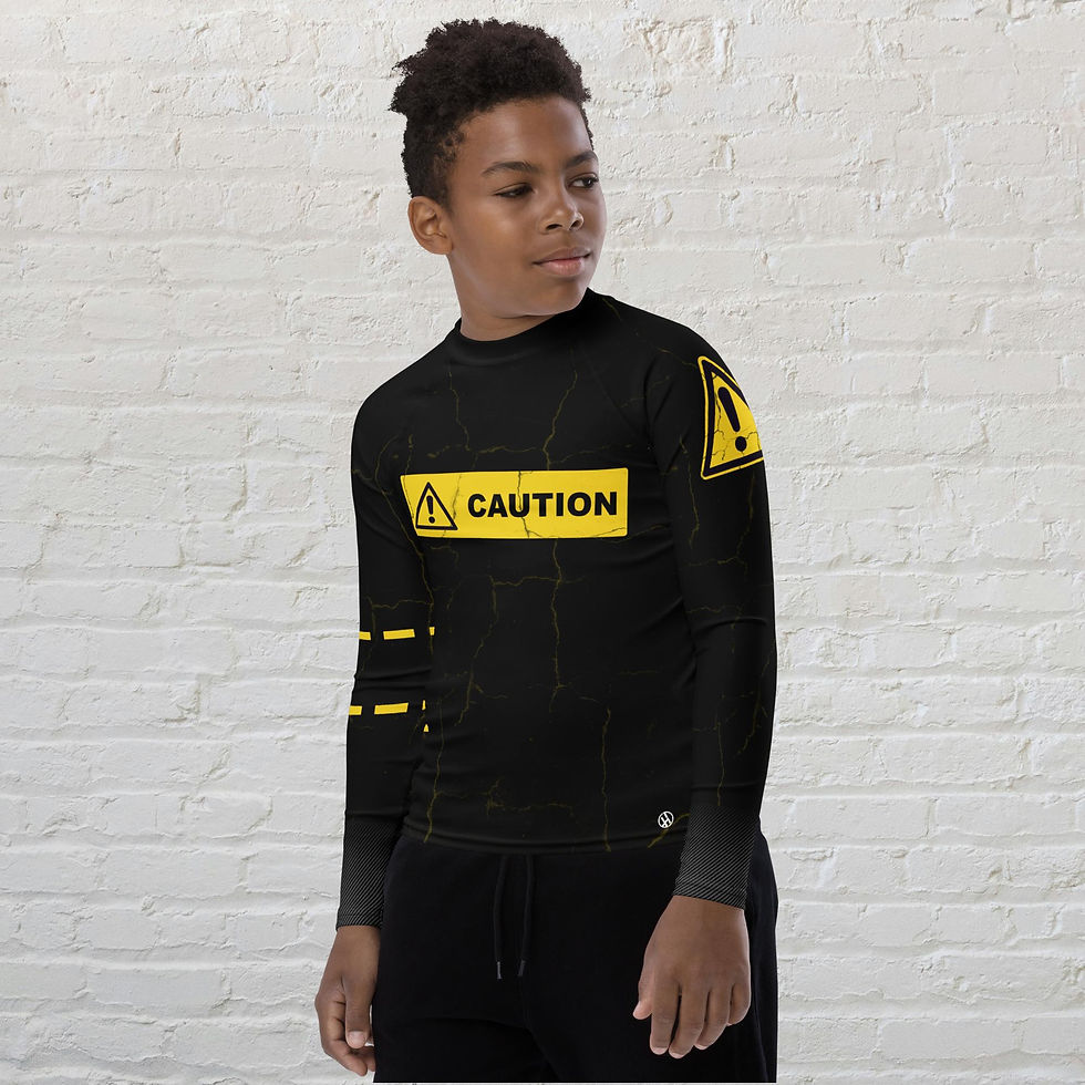 Thumbnail: Youth Rash Guard - Caution