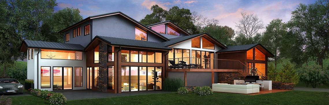 Wood View at dusk - Tracery Builders
