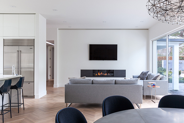 Thornborrow living room moder design fir - Tracery Builders