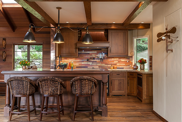 Danko wood cabinets island kitchen gener - Tracery Builders