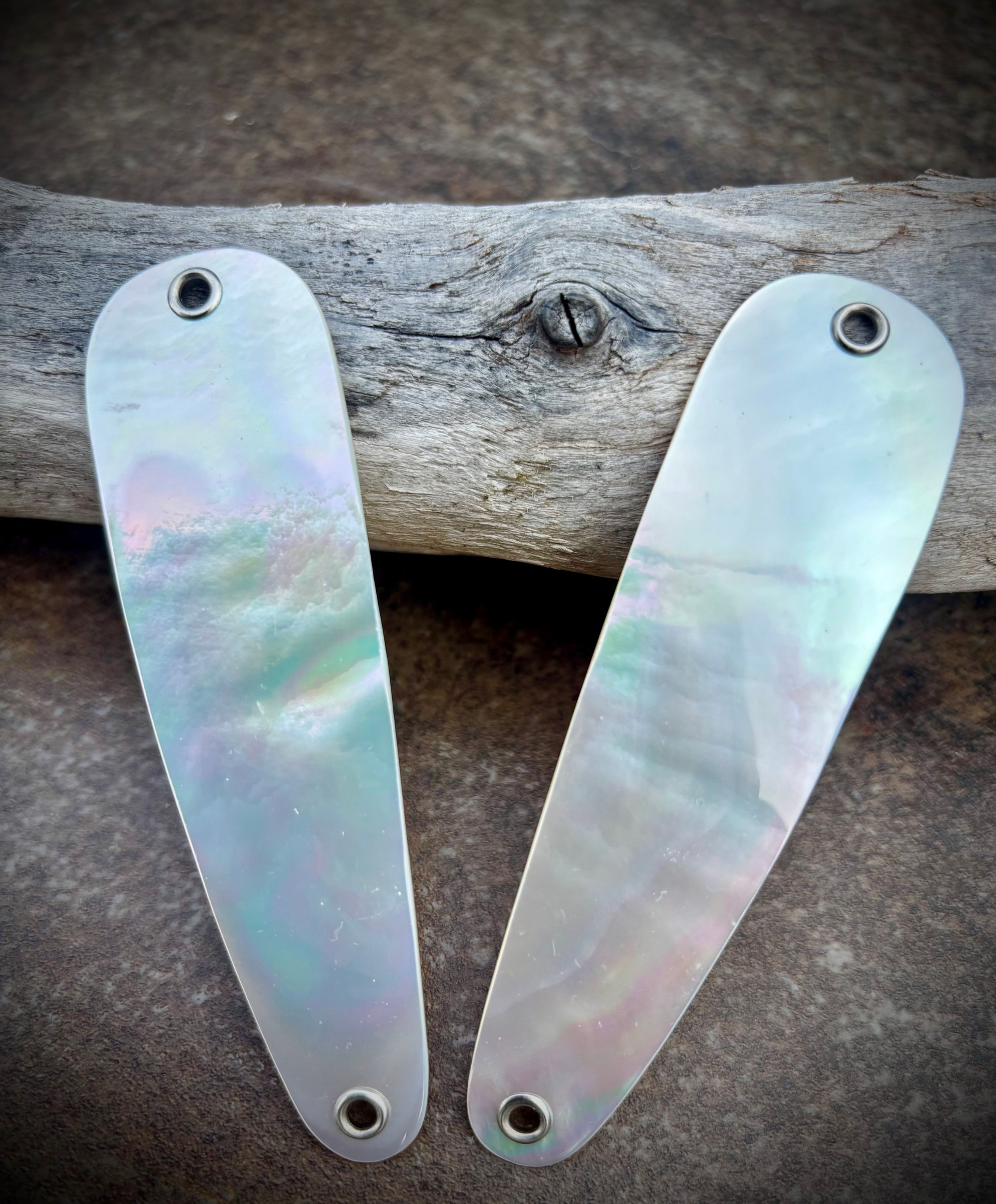 2-er Set Perlmuttspangen Tropfen Crystal Premium ca. 100mm