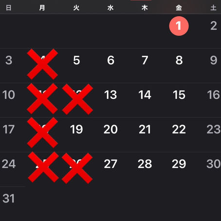 10月のお休みについて!