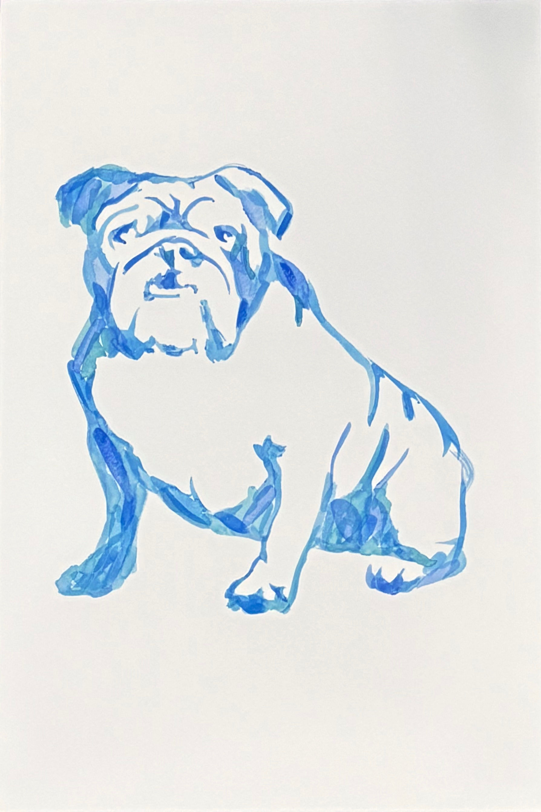 Blue Bulldog - made to order - 12x18