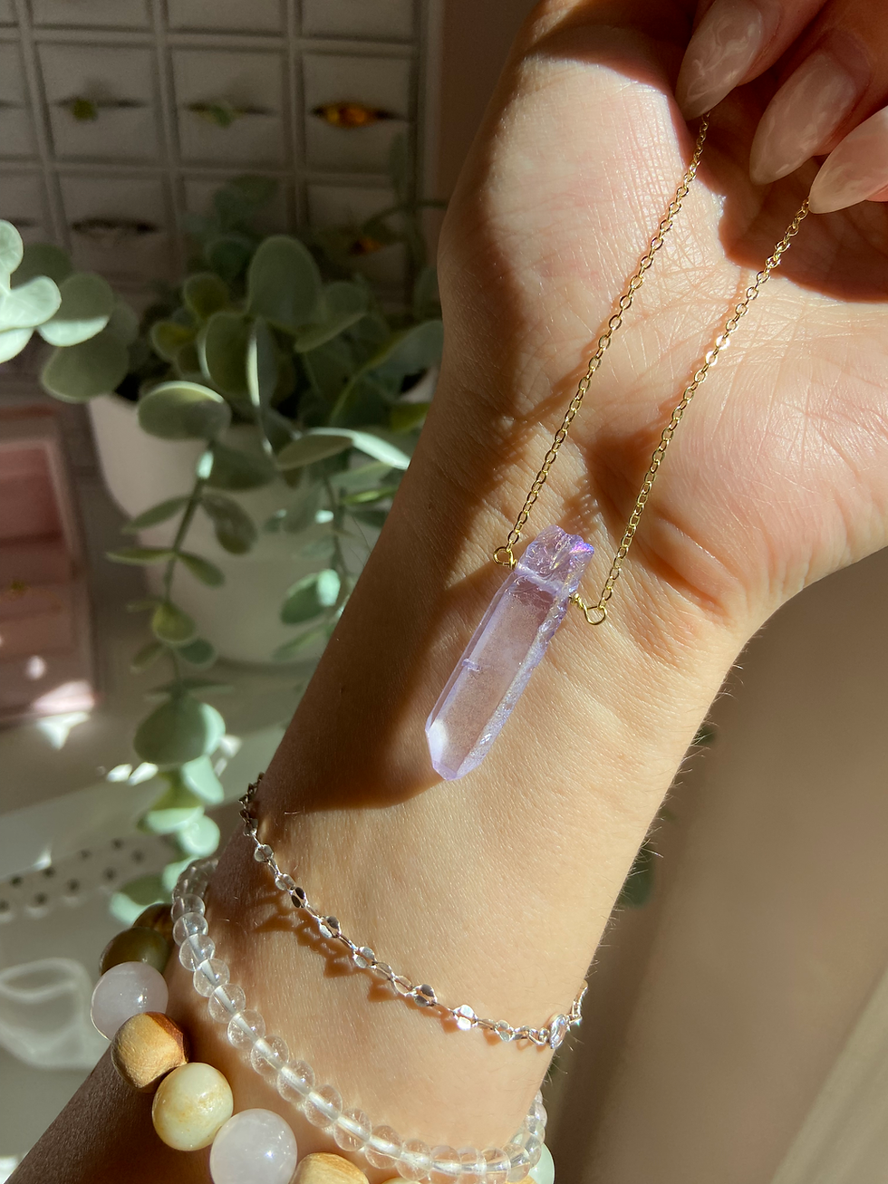 Thumbnail: Purple Aura Quartz Necklace