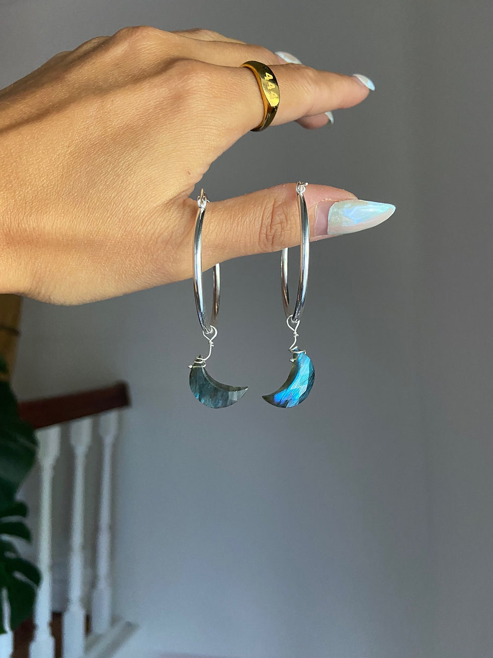 Thumbnail: Moon Hoop Earrings