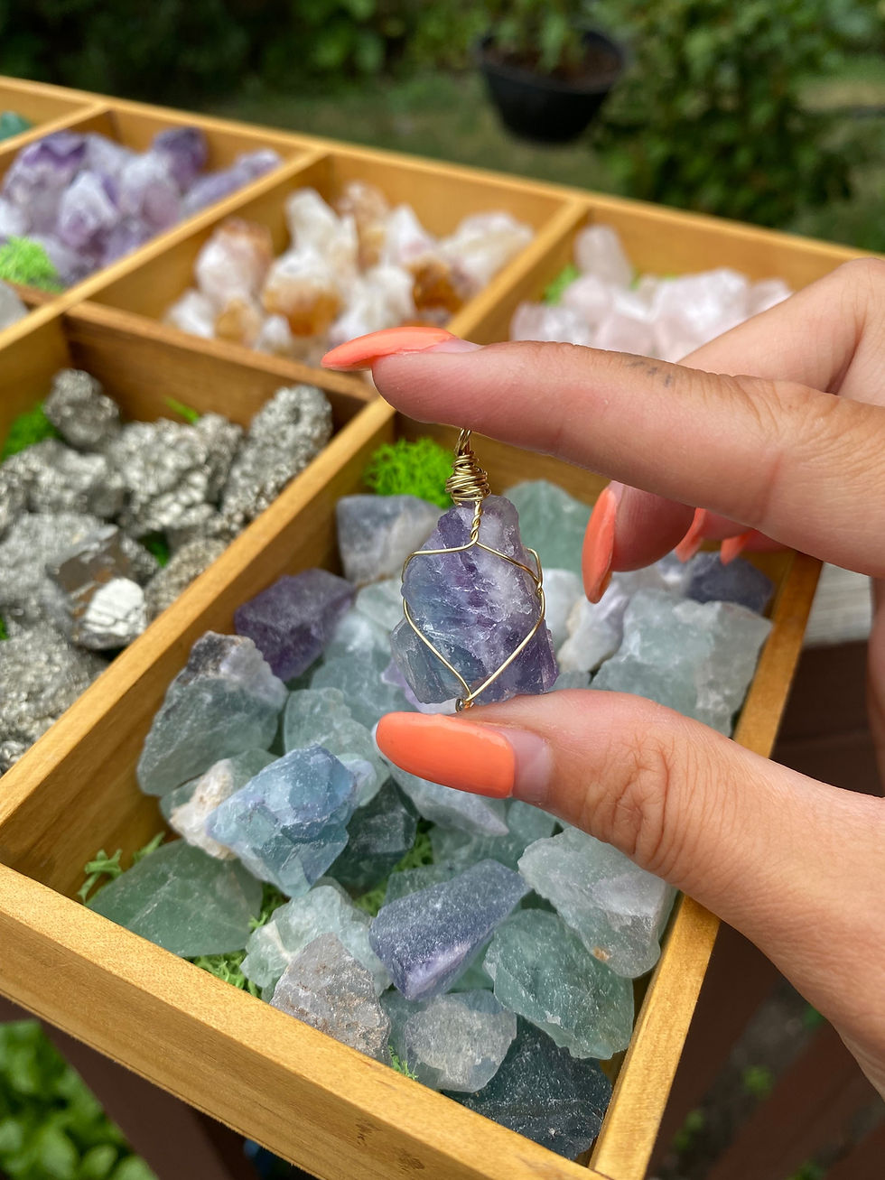 Thumbnail: Fluorite Raw Crystal Necklace