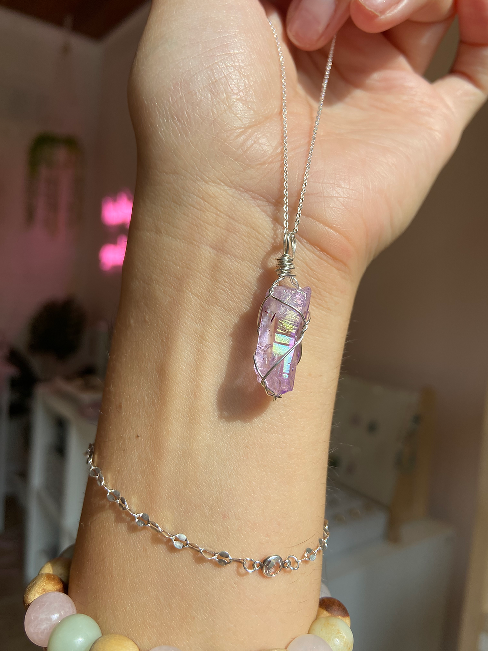 Thumbnail: Purple Aura Quartz Necklace