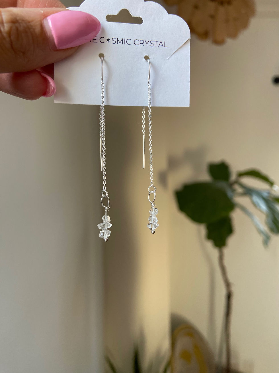 Thumbnail: Herkimer Diamond Threader Earrings