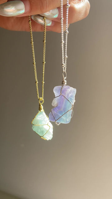 Thumbnail: Fluorite Raw Crystal Necklace