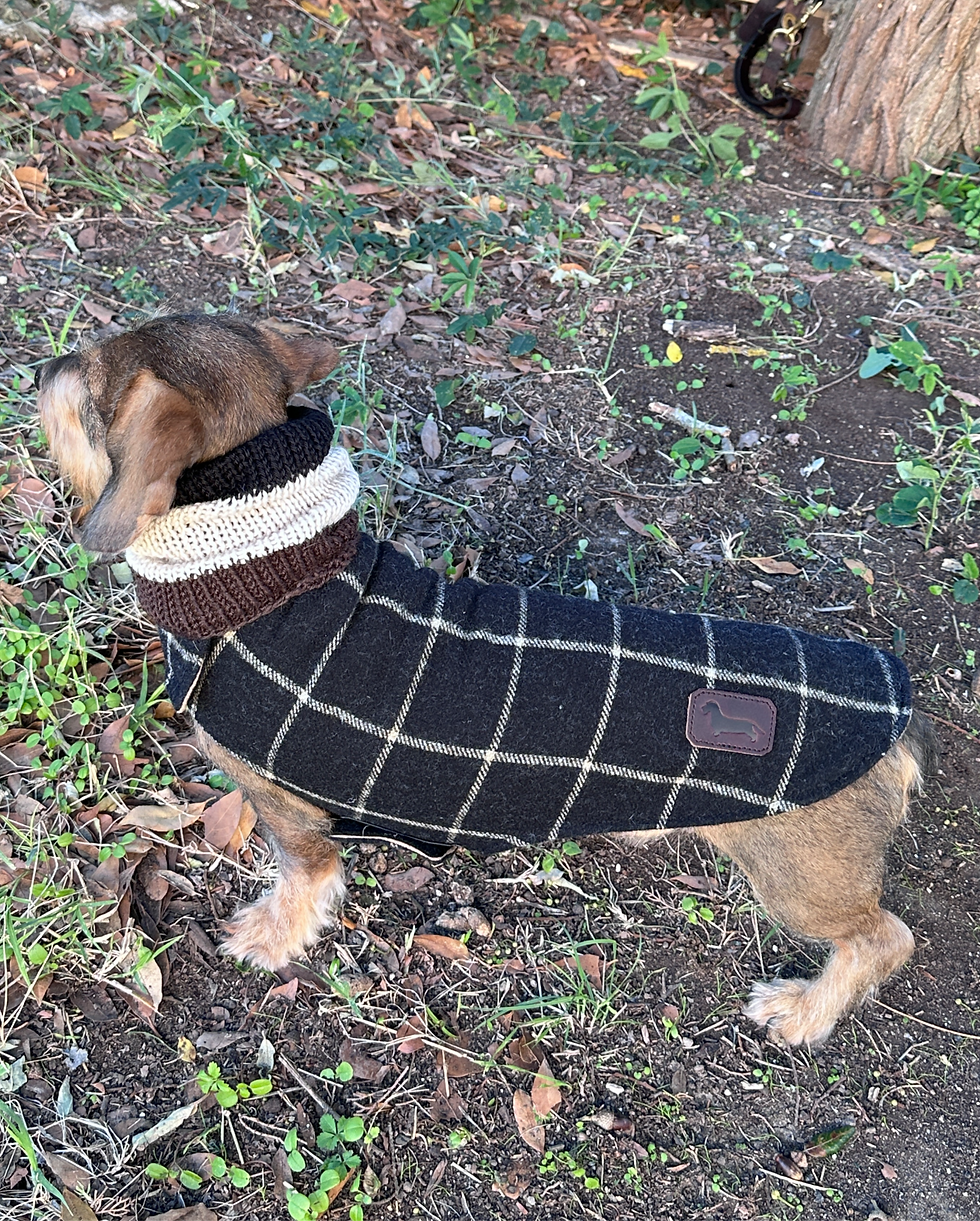 Cappottino nero quadri