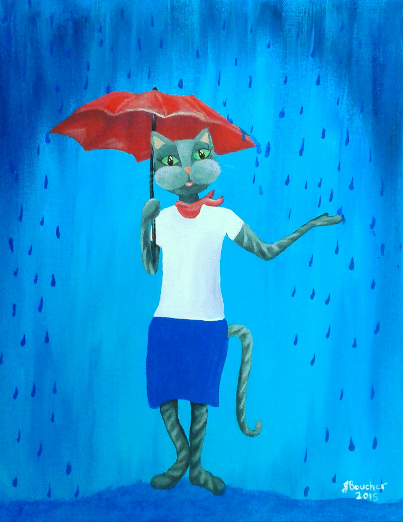 Cat in rain