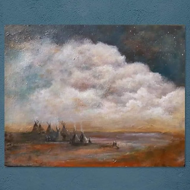 A little settlement on the mudflats 12x1