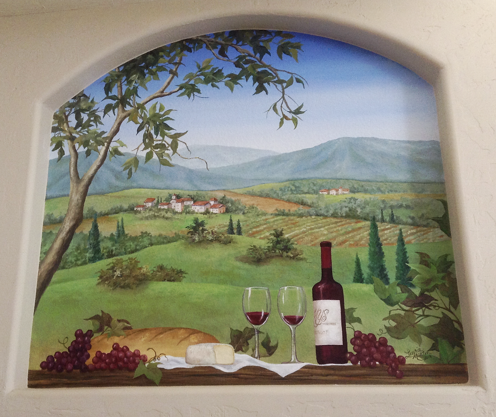 Above fireplace niche