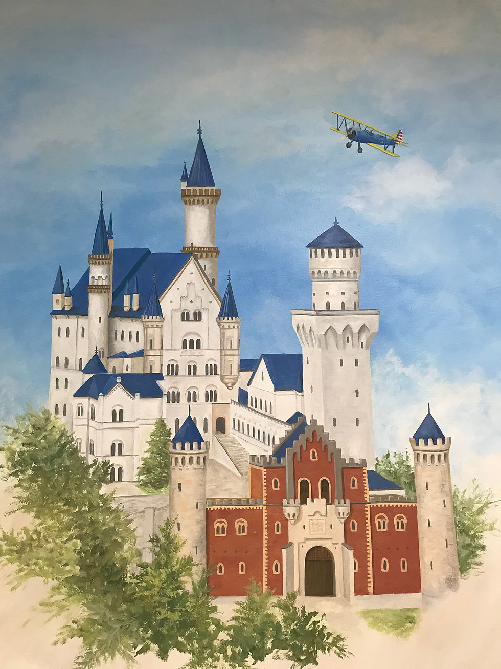 Travel-themed mural - Neuschwanstein Castle