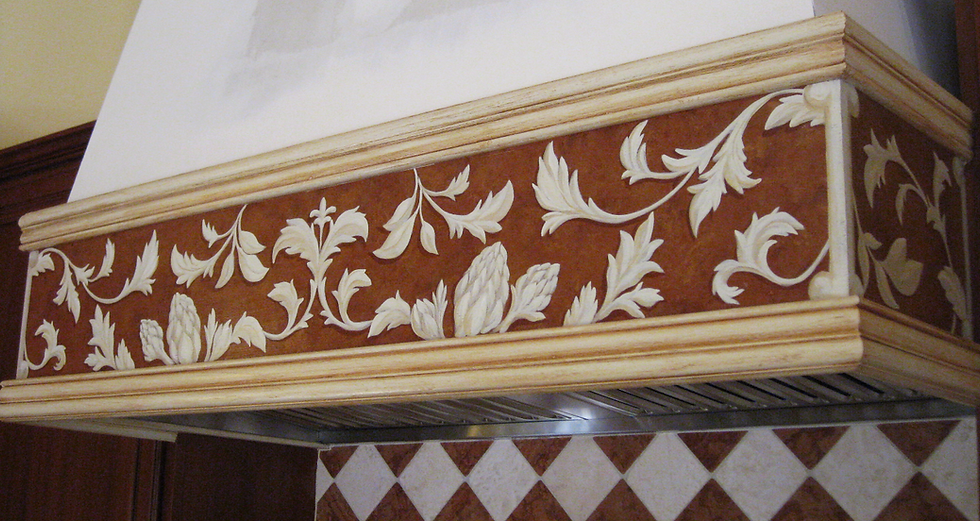 Custom hand painted kitchen hood