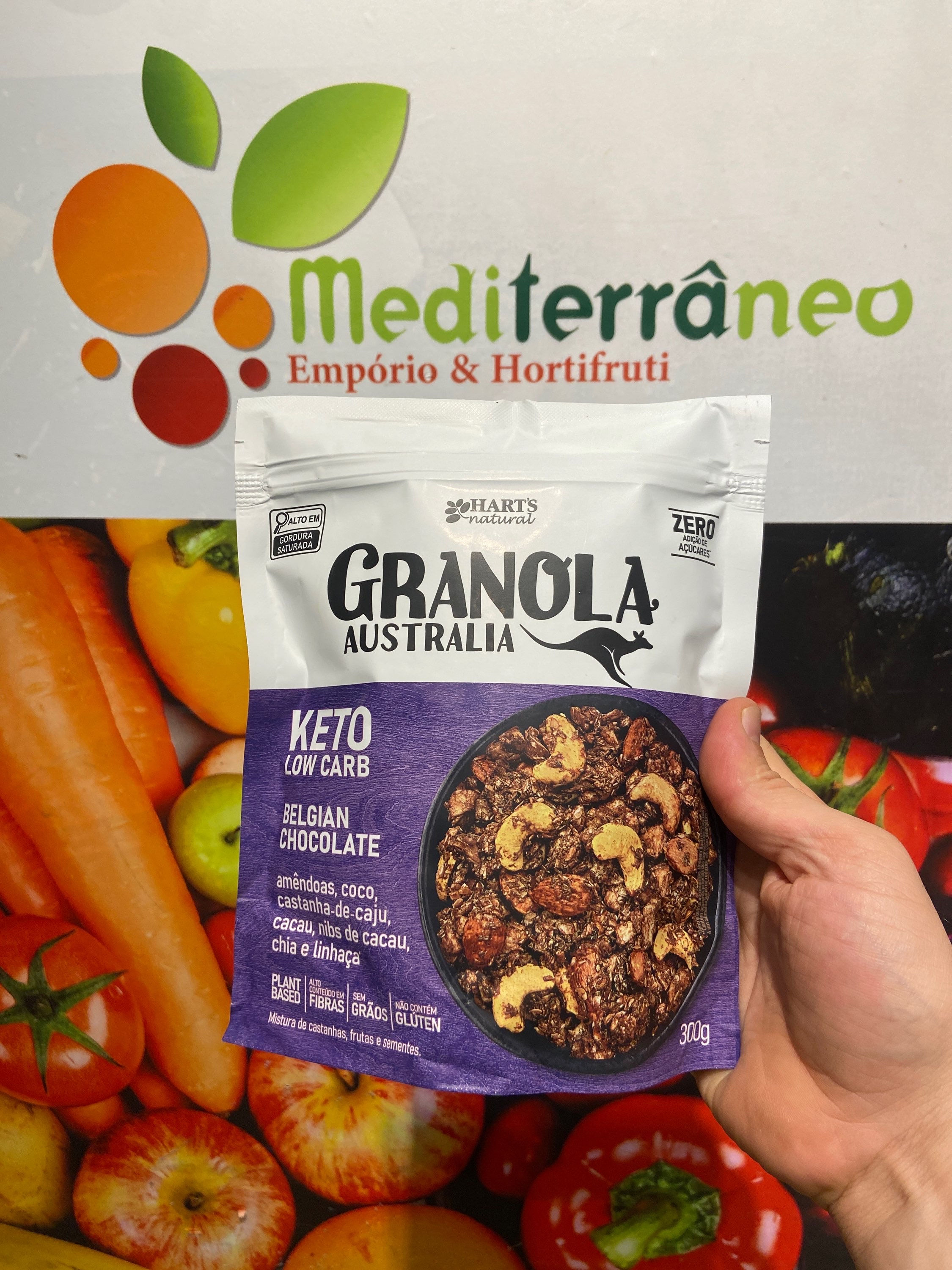 Granola Austrália keto low carb Belgian chocolate Hart’s 300g