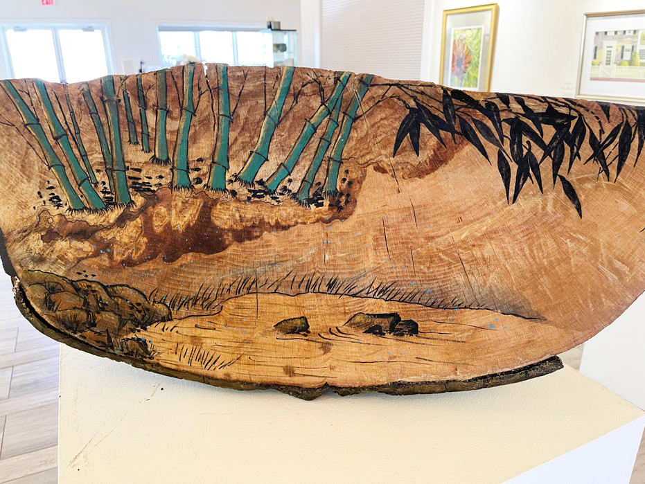 Wish I were A Bamboo_2021_Asian Brush Painting on wood_ 29x18x7_back.jpeg