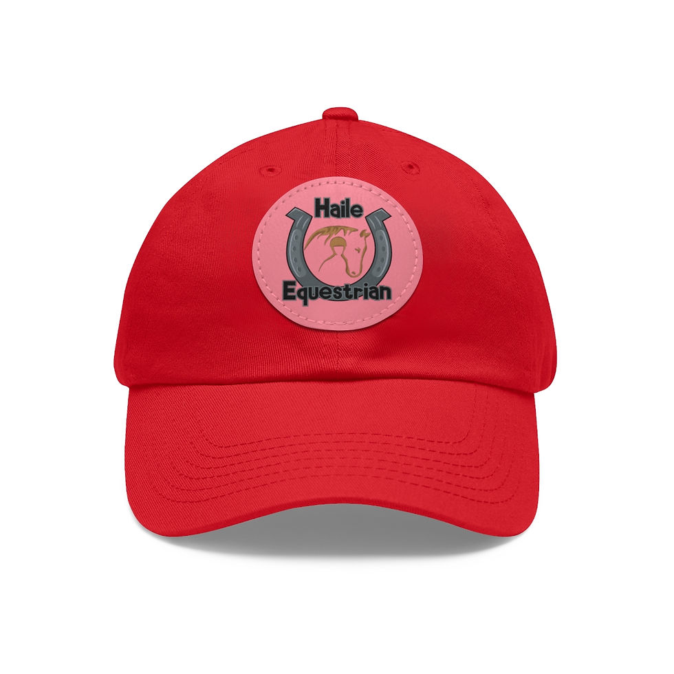 Thumbnail: Dad Hat with Leather Patch (Round)