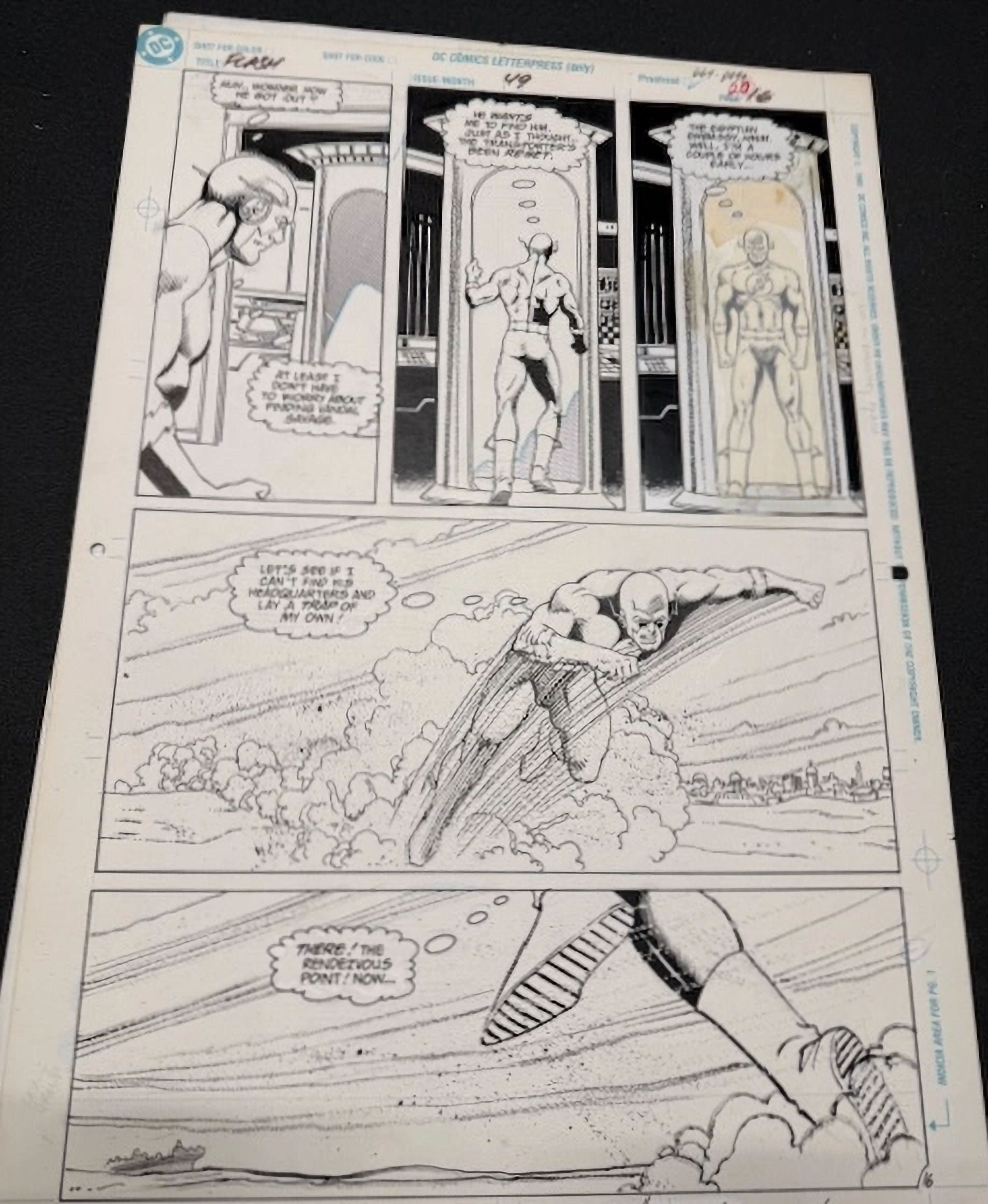 DC Comics Wally West Flash original art issue 49