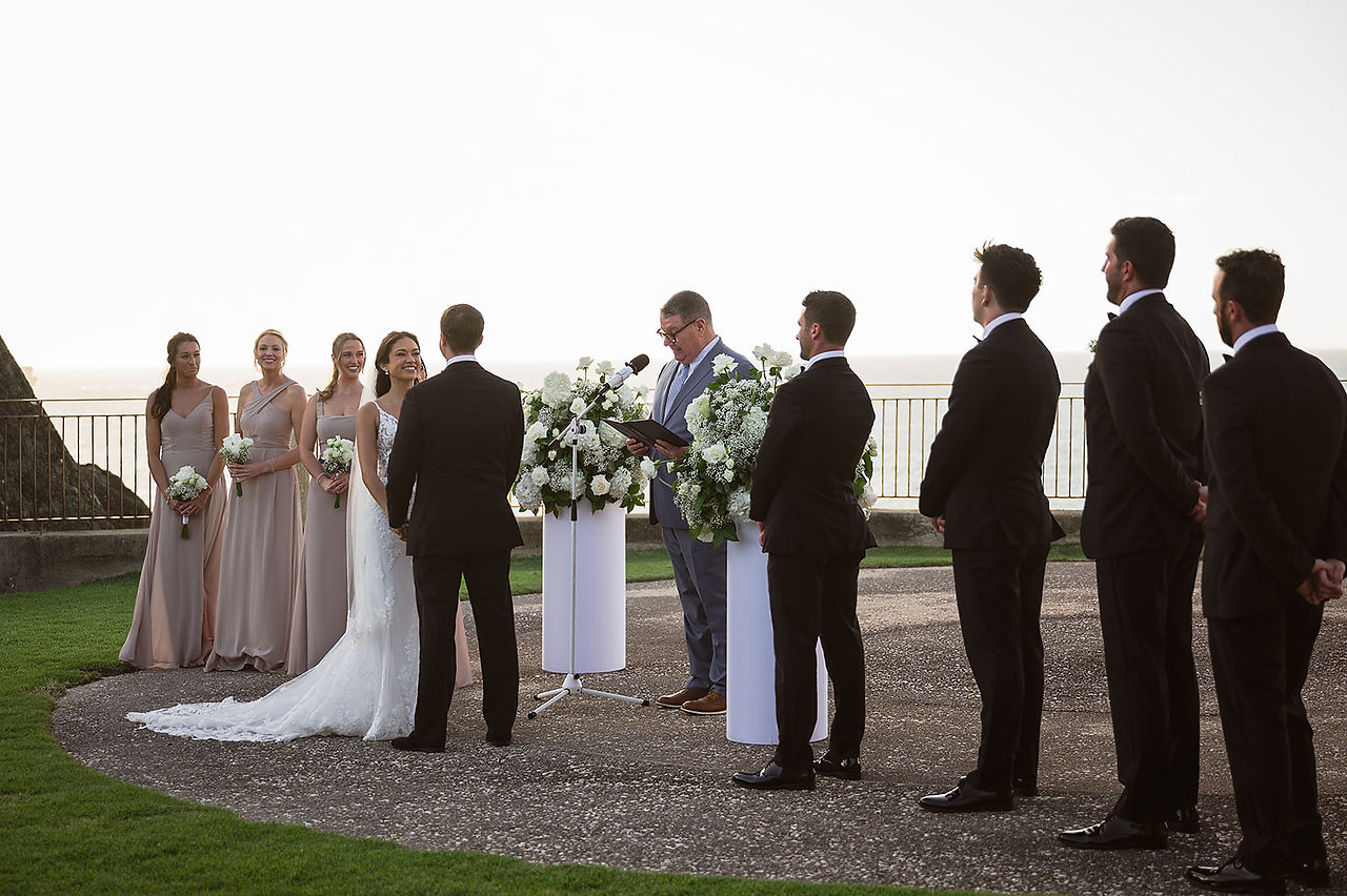 wedding ceremony at castillo san cristobal