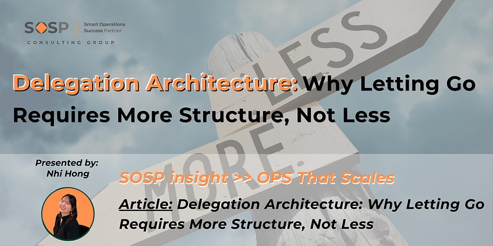 Delegation failure isn't a trust problem, it's a structural problem. Learn the 3-element framework founders use to delegate decisions without losing visibility or control.