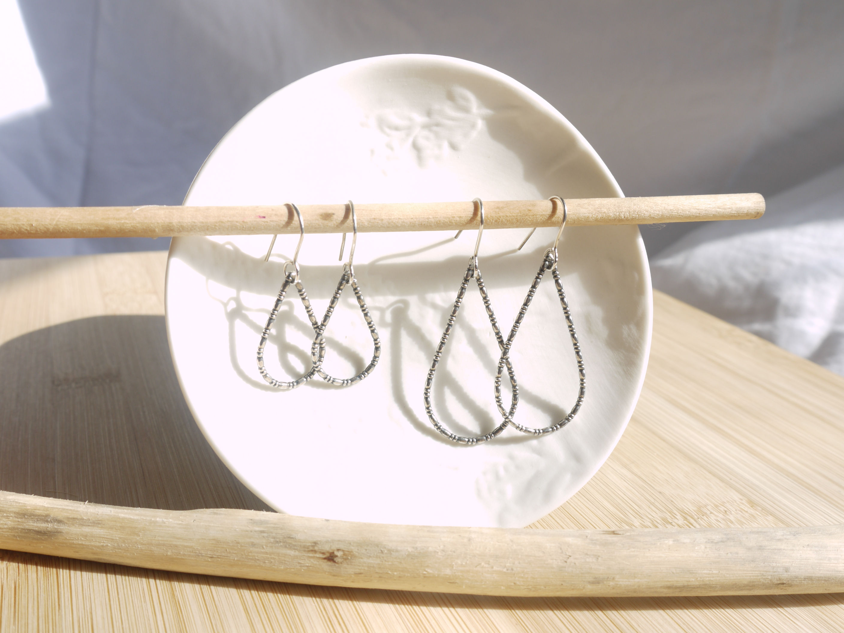 Textured Teardrop Dangle Earring