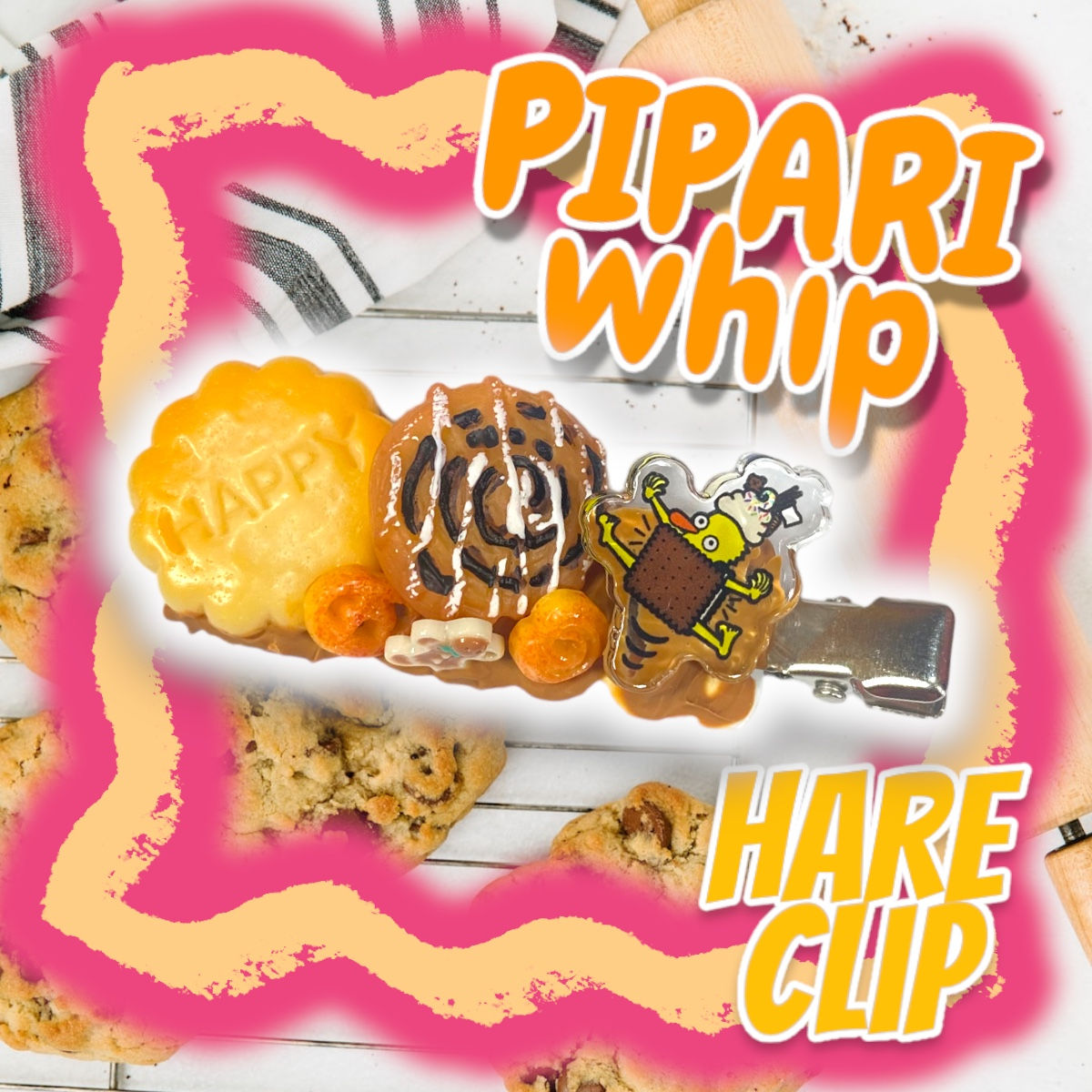 ☑︎①ビスケットぴぱりホイップデコクリップ🍪🧡🌈