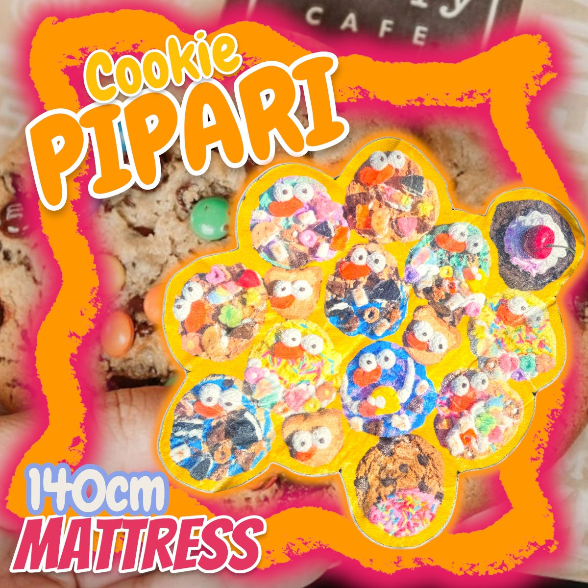 ☑︎【限定】カラフルクッキースペシャルぴぱりラグマット【140サイズ】✨🍪🧡🌈
